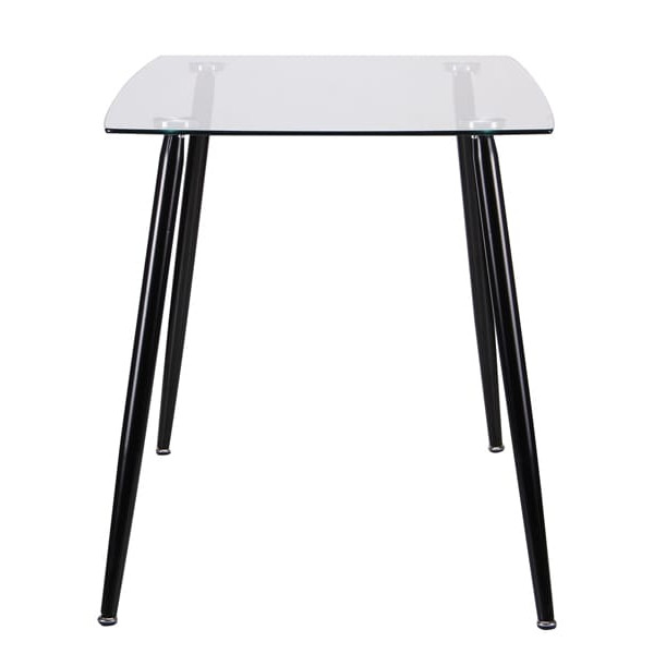Обідній стіл AMF Умберто Чорний/Скло прозоре-2