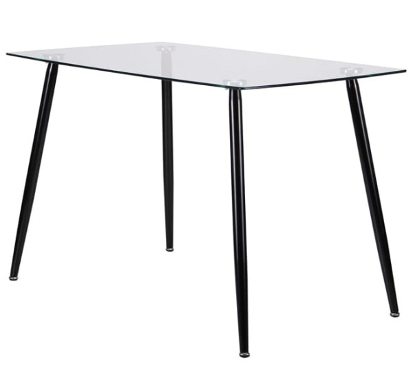 Обідній стіл AMF Умберто Чорний/Скло прозоре-4