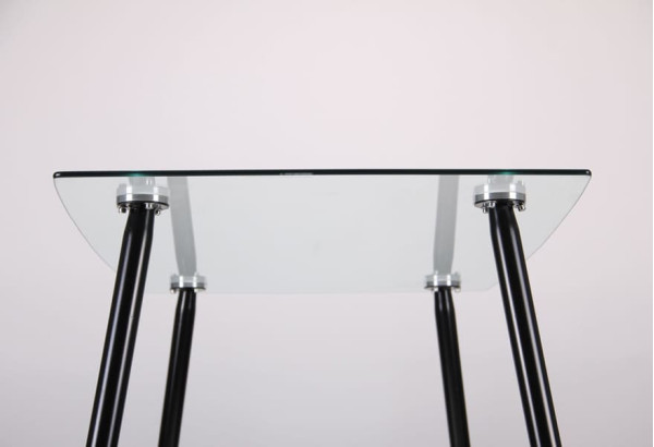 Обідній стіл AMF Умберто Чорний/Скло прозоре-6