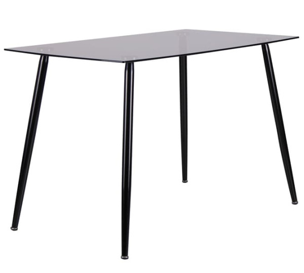 Обеденный стол AMF Умберто Черный/Стекло тонированное Серое-1