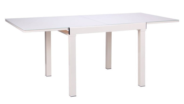 Розкладний обідній стіл AMF Афон База вершковий/Скло вершкове-2