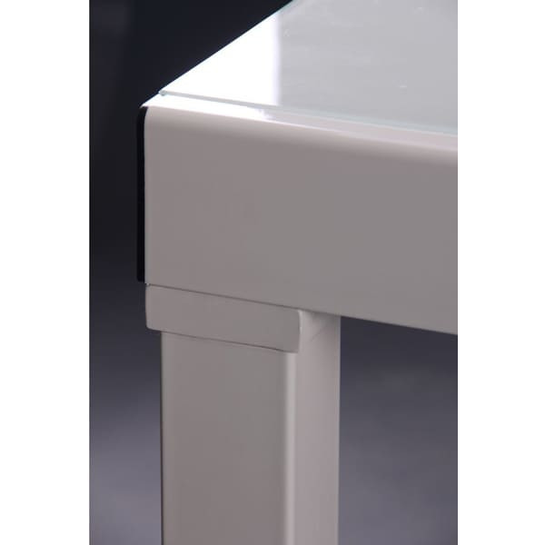 Розкладний обідній стіл AMF Афон База вершковий/Скло вершкове-5