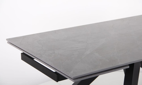 Розкладний обідній стіл AMF Alfred black/сeramics Calacatta gray-8