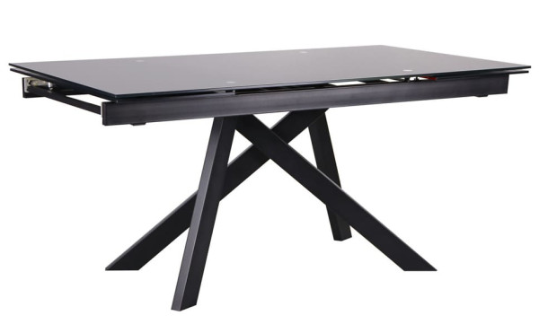 Розкладний обідній стіл AMF Андалусія чорний/скло антрацит-0