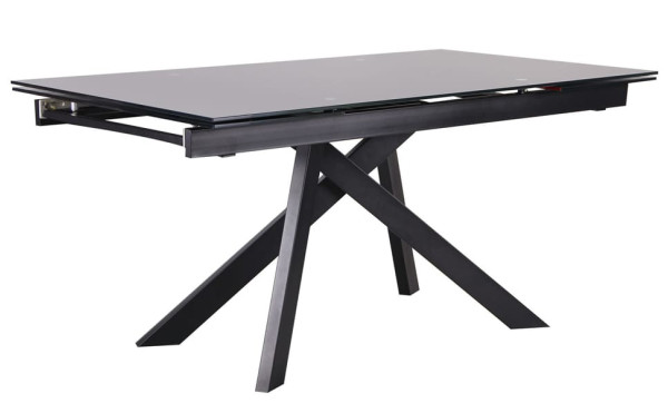 Розкладний обідній стіл AMF Андалусія чорний/скло антрацит-1