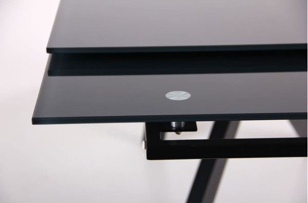 Розкладний обідній стіл AMF Андалусія чорний/скло антрацит-10