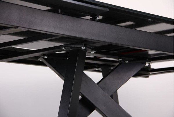 Розкладний обідній стіл AMF Андалусія чорний/скло антрацит-11