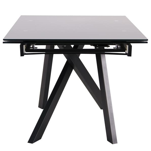 Розкладний обідній стіл AMF Андалусія чорний/скло антрацит-2