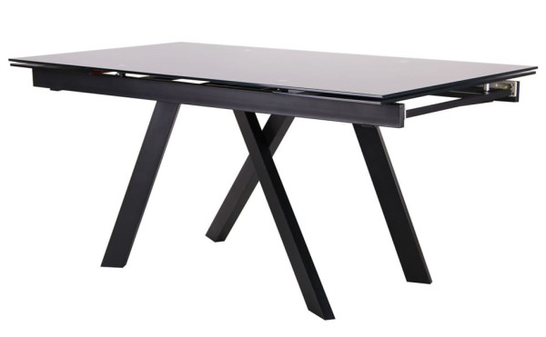 Розкладний обідній стіл AMF Андалусія чорний/скло антрацит-4
