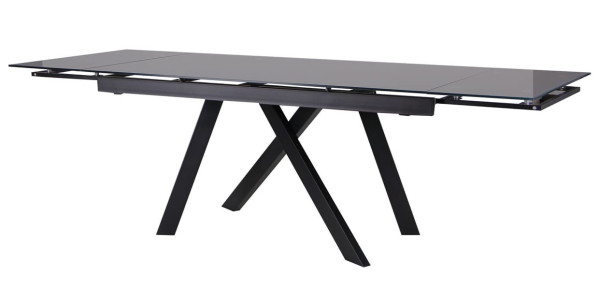 Розкладний обідній стіл AMF Андалусія чорний/скло антрацит-5