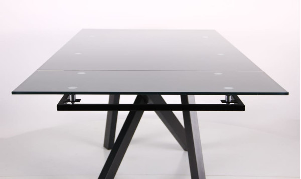 Розкладний обідній стіл AMF Андалусія чорний/скло антрацит-6