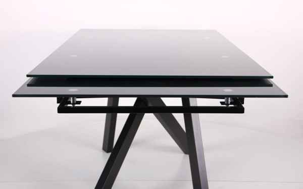 Розкладний обідній стіл AMF Андалусія чорний/скло антрацит-7