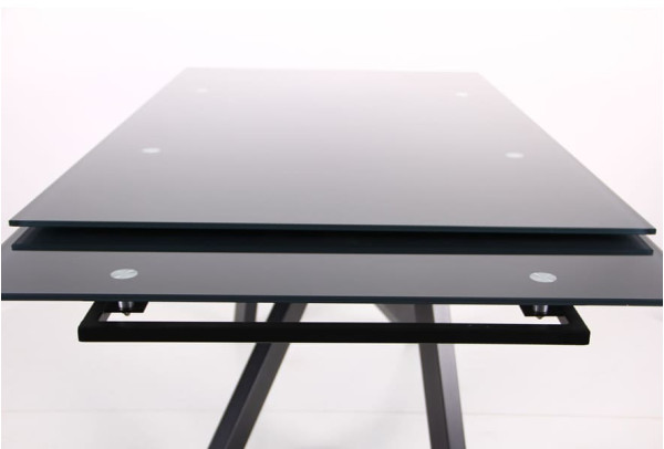 Розкладний обідній стіл AMF Андалусія чорний/скло антрацит-8