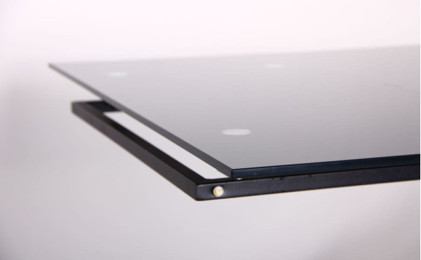 Розкладний обідній стіл AMF Андалусія чорний/скло антрацит-9