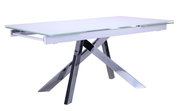 Розкладний обідній стіл AMF Андалусія хром/Скло білий-0