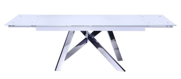 Розкладний обідній стіл AMF Андалусія хром/Скло білий-3