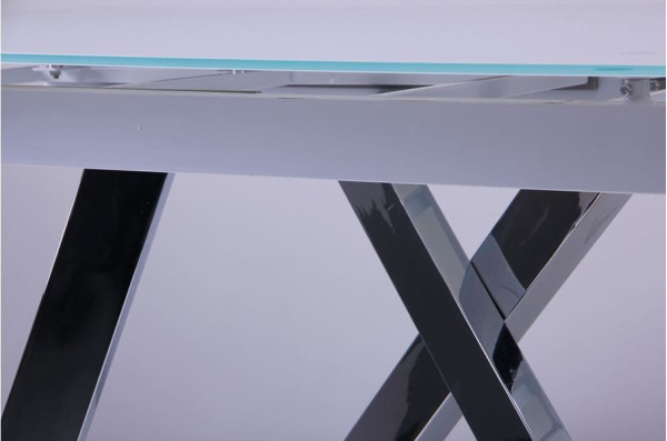 Розкладний обідній стіл AMF Андалусія хром/Скло білий-5