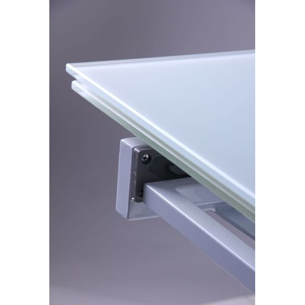 Розкладний обідній стіл AMF Андалусія хром/Скло білий-8