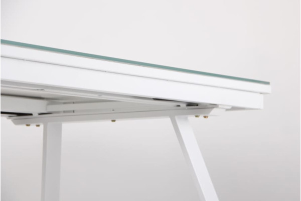 Розкладний обідній стіл AMF Frank white/glass Snow white Білий-10