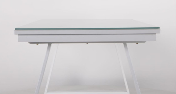 Розкладний обідній стіл AMF Frank white/glass Snow white Білий-11