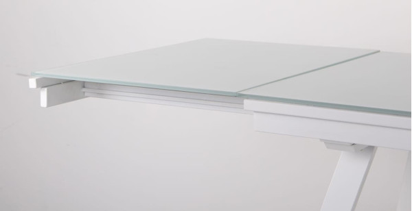 Розкладний обідній стіл AMF Frank white/glass Snow white Білий-13