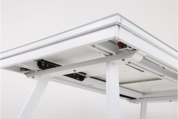 Розкладний обідній стіл AMF Frank white/glass Snow white Білий-14