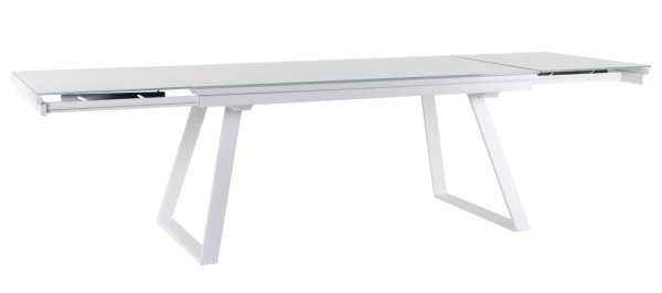 Розкладний обідній стіл AMF Frank white/glass Snow white Білий-5