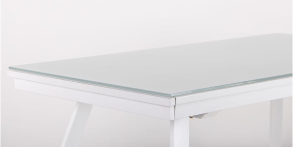 Розкладний обідній стіл AMF Frank white/glass Snow white Білий-6