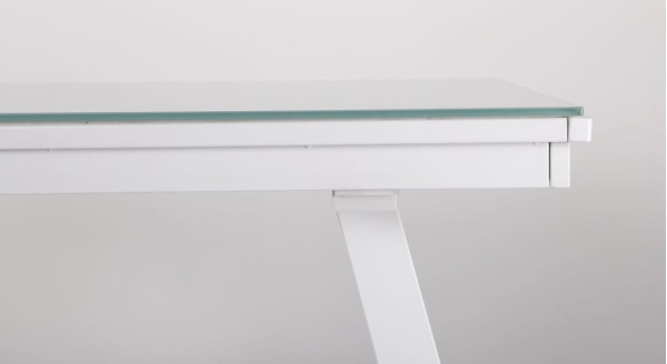 Розкладний обідній стіл AMF Frank white/glass Snow white Білий-7