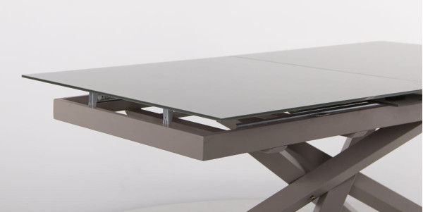 Розкладний обідній стіл AMF Gerald beige/glass Quartz beige-7