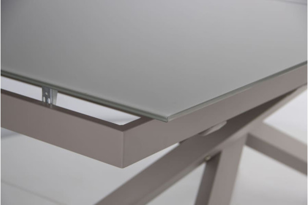 Розкладний обідній стіл AMF Gerald beige/glass Quartz beige-8