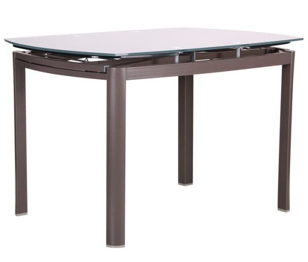 Розкладний обідній стіл AMF Кассандра Сірий/Скло платина-0