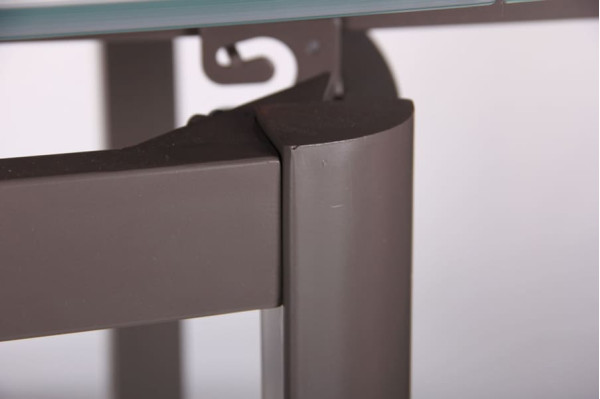 Розкладний обідній стіл AMF Кассандра Сірий/Скло платина-12