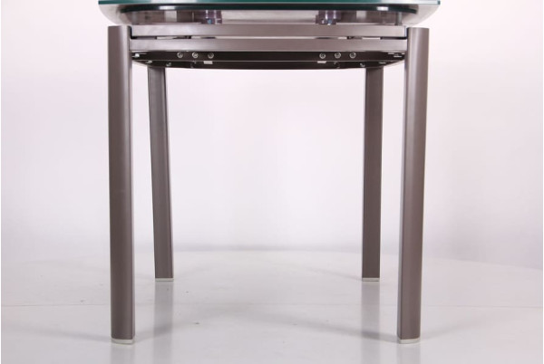 Розкладний обідній стіл AMF Кассандра Сірий/Скло платина-4