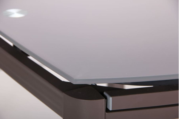 Розкладний обідній стіл AMF Кассандра Сірий/Скло платина-6