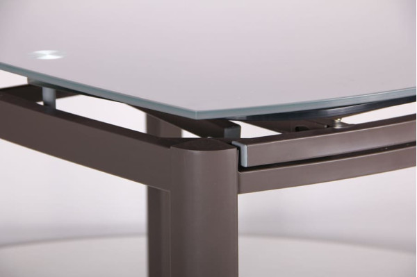 Розкладний обідній стіл AMF Кассандра Сірий/Скло платина-7