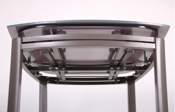 Розкладний обідній стіл AMF Кассандра Сірий/Скло платина-8