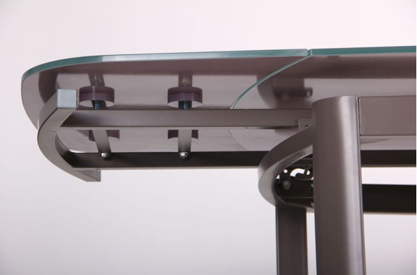 Розкладний обідній стіл AMF Кассандра Сірий/Скло платина-9