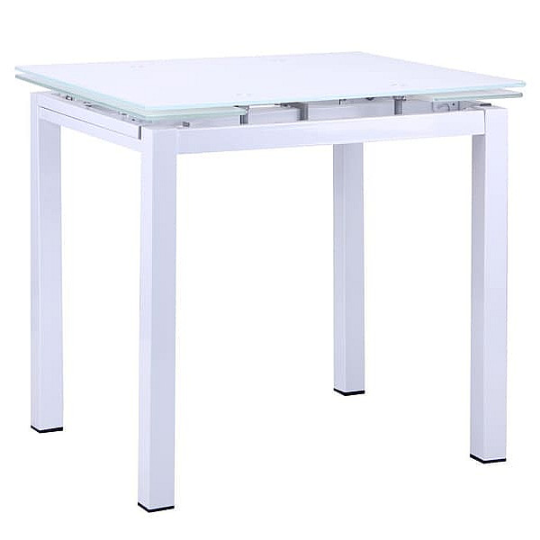 Розкладний обідній стіл AMF Корфу База білий/Скло білий-0