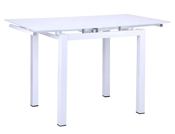 Розкладний обідній стіл AMF Корфу База білий/Скло білий-2