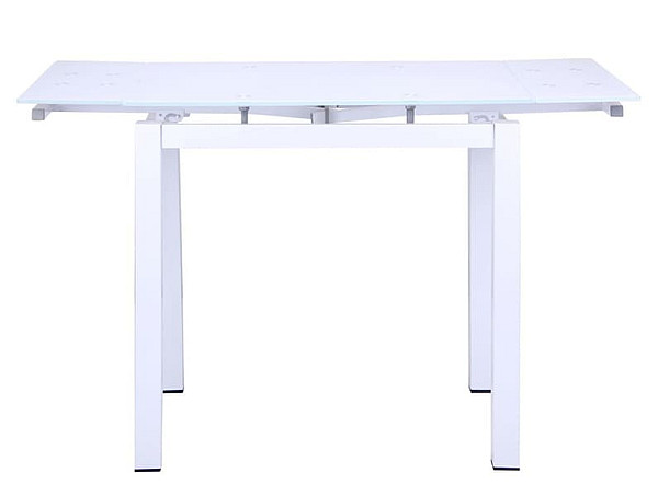 Розкладний обідній стіл AMF Корфу База білий/Скло білий-3