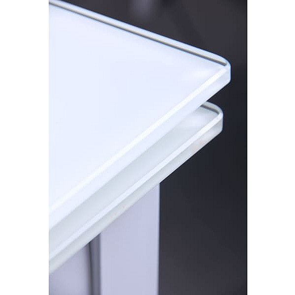 Розкладний обідній стіл AMF Корфу База білий/Скло білий-4