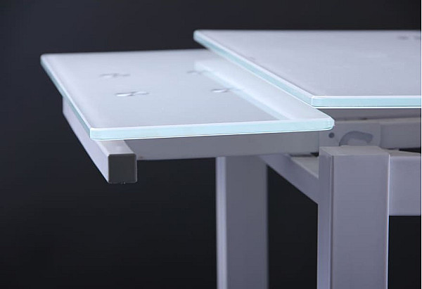 Розкладний обідній стіл AMF Корфу База білий/Скло білий-6