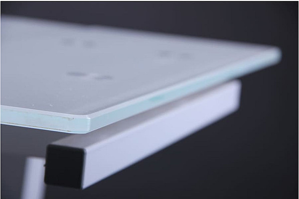 Розкладний обідній стіл AMF Корфу База білий/Скло білий-7