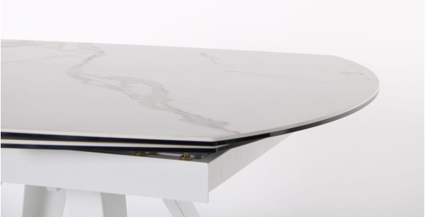 Розкладний обідній стіл AMF Krystle white/сeramics Venato bianco-6
