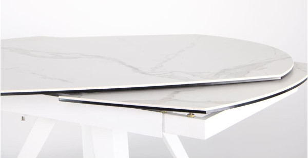 Розкладний обідній стіл AMF Krystle white/сeramics Venato bianco-7