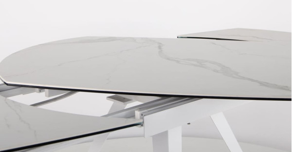 Розкладний обідній стіл AMF Krystle white/сeramics Venato bianco-9