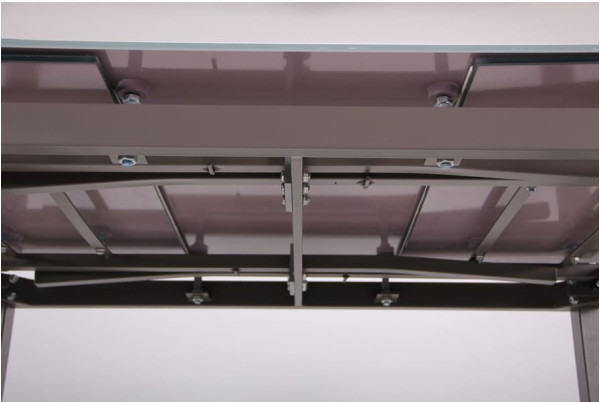 Раскладной обеденный стол AMF Мишель Серый/Стекло платина-12