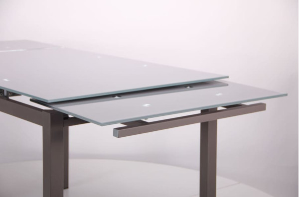Раскладной обеденный стол AMF Мишель Серый/Стекло платина-14