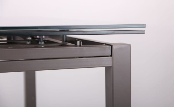 Раскладной обеденный стол AMF Мишель Серый/Стекло платина-7